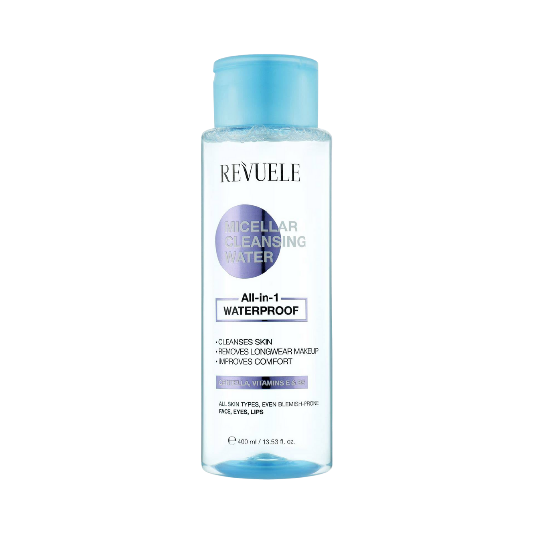 Revuele Micellar Cleansing Water All in 1 for removing waterproof makeup - 400ml | ريفويل مزيل مكياج ميسيلار للمكياج ضد الماء - 400 مل