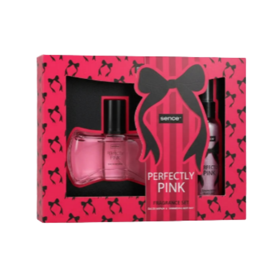 Sence Beauty Perfectly Pink Fragrance Set | سينس بيوتي مجموعة عناية بالجسم تشمل عطر وميست للجسم بيوتي بيرفيكتلي بينك