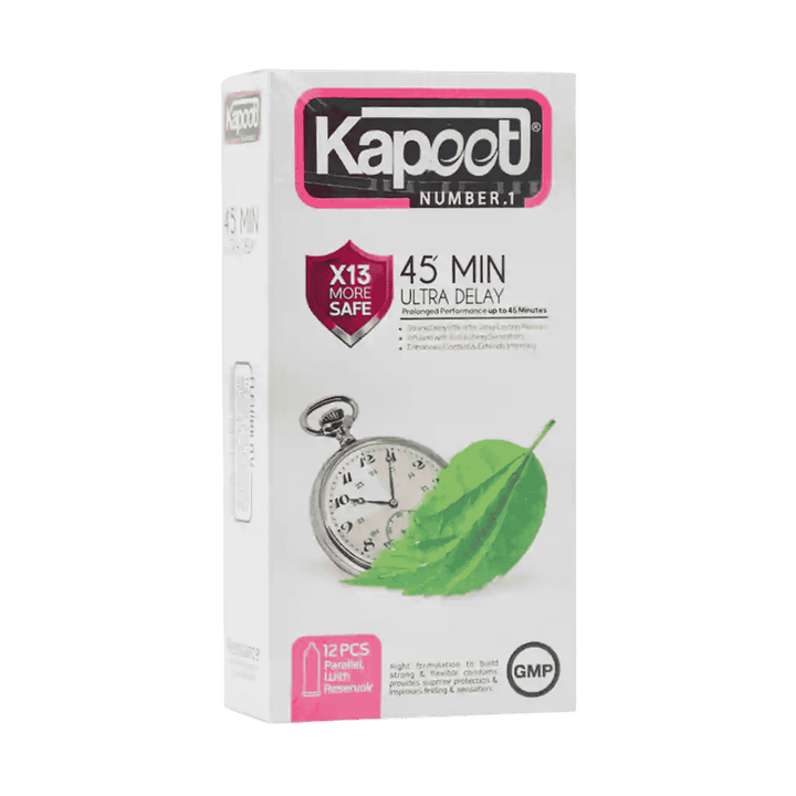 Kapoot 45 Min Ultra Delay - 12 Pcs | كبوت واقي ذكري تأخير القذف ل 45 دقيقة - 12 قطعة