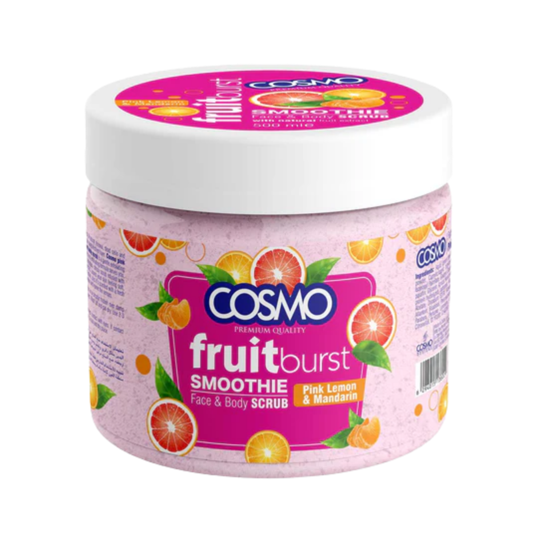 COSMO Smoothie Face & Body Scrub Pink Lemon & Mandarin - 500ml | كوزمو مقشر للجسم والوجه بالليمون - 500 مل