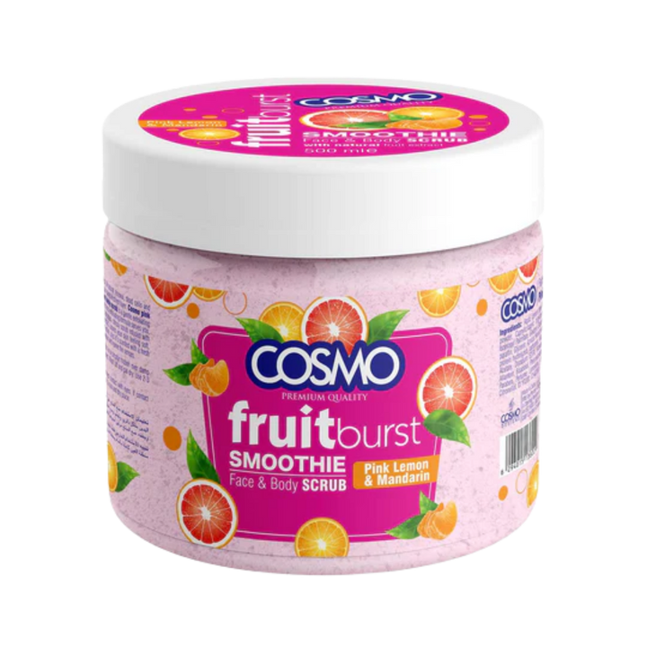 COSMO Smoothie Face & Body Scrub Pink Lemon & Mandarin - 500ml | كوزمو مقشر للجسم والوجه بالليمون - 500 مل