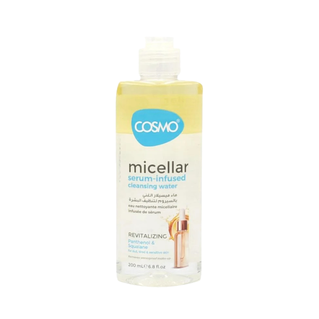Cosmo Micellar Serum Infused Cleansing Water Revitalizing Panthenol & Squalane - 200ml | ماء ميسيلار منظف للبشرة -200 مل