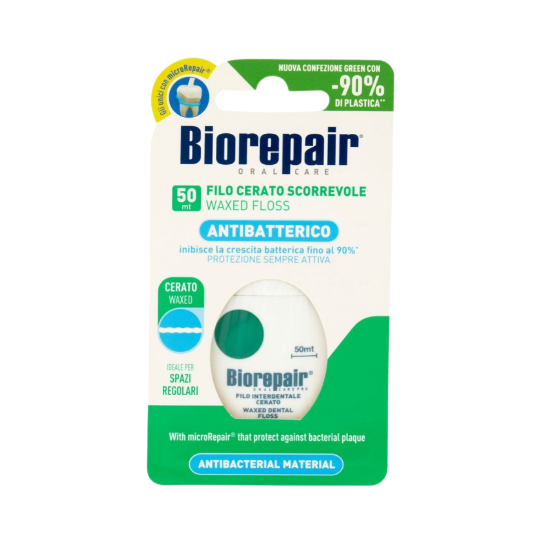 Biorepair Filo Cerato Scorrevole Waxed Floss 50 mt | بايوريبير خيط تنظيف الأسنان