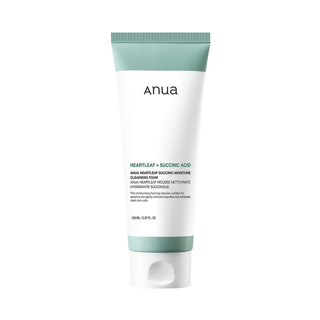 Anua Heartleaf Succinic Acid Moisture Cleansing Foam - 150ml | أنوا غسول رغوي للوجه سكسينيك اسيد - 150 مل