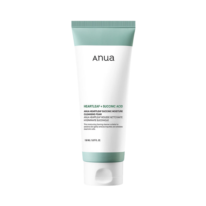 Anua Heartleaf Succinic Acid Moisture Cleansing Foam - 150ml | أنوا غسول رغوي للوجه سكسينيك اسيد - 150 مل