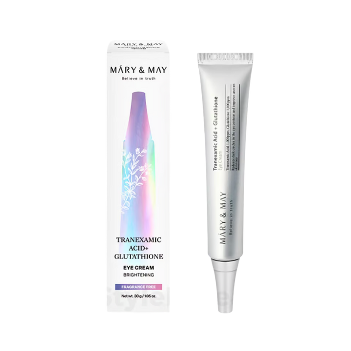 MARY & MAY Tranexamic Acid + Glutathion Eye Cream - 30ml | ماري اند ماي  كريم العين بحمض الترانيكساميك + الجلوتاثيون - 30 مل