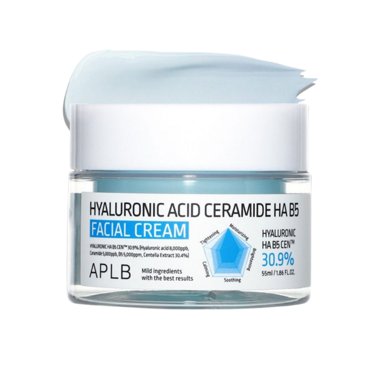 APLB Hyaluronic Acid Ceramide HA B5 - 55ml | كريم الهيالورونيك اسيد و السيراميد و ال ب5 للوجه - 55 مل