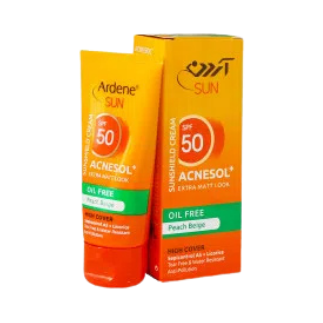 Ardene Sunscreen Cream Peach Beige Spf50 - 50ml | اردن كريم واقي شمسي مع لون بيج spf 50 - 50 مل