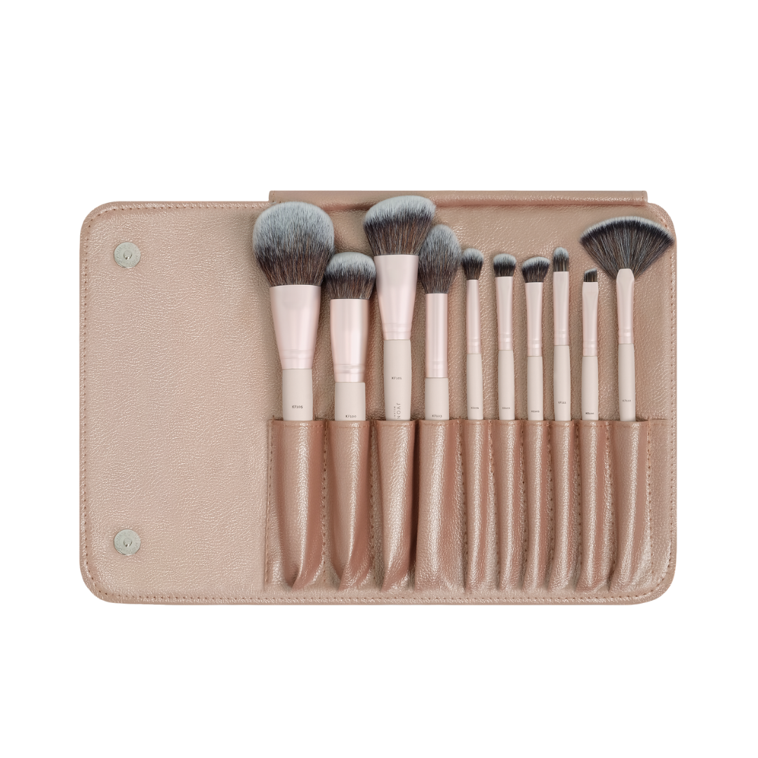 JVONE MILANO Main Brush Kit - 10pcs | جيفون ميلانو مجموعة فرش ميك اب - 10 قطع