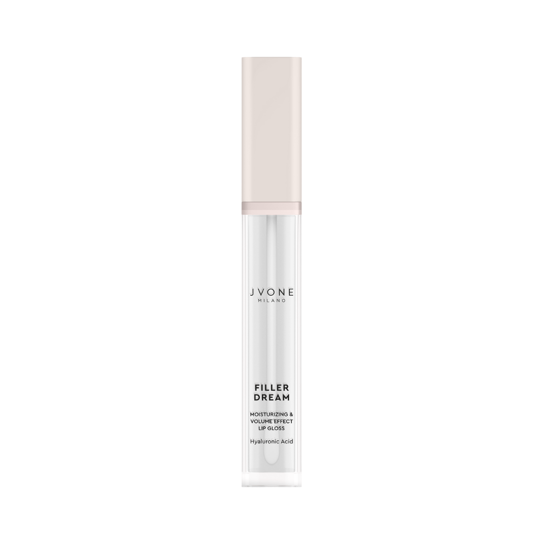 JVONE MILANO Filler Dream Lip Gloss Moisturizing & Volume Effect - 7.5ml | جيفون ميلانو غلوس للشفاه مرطب و مالئ - 7.5 مل
