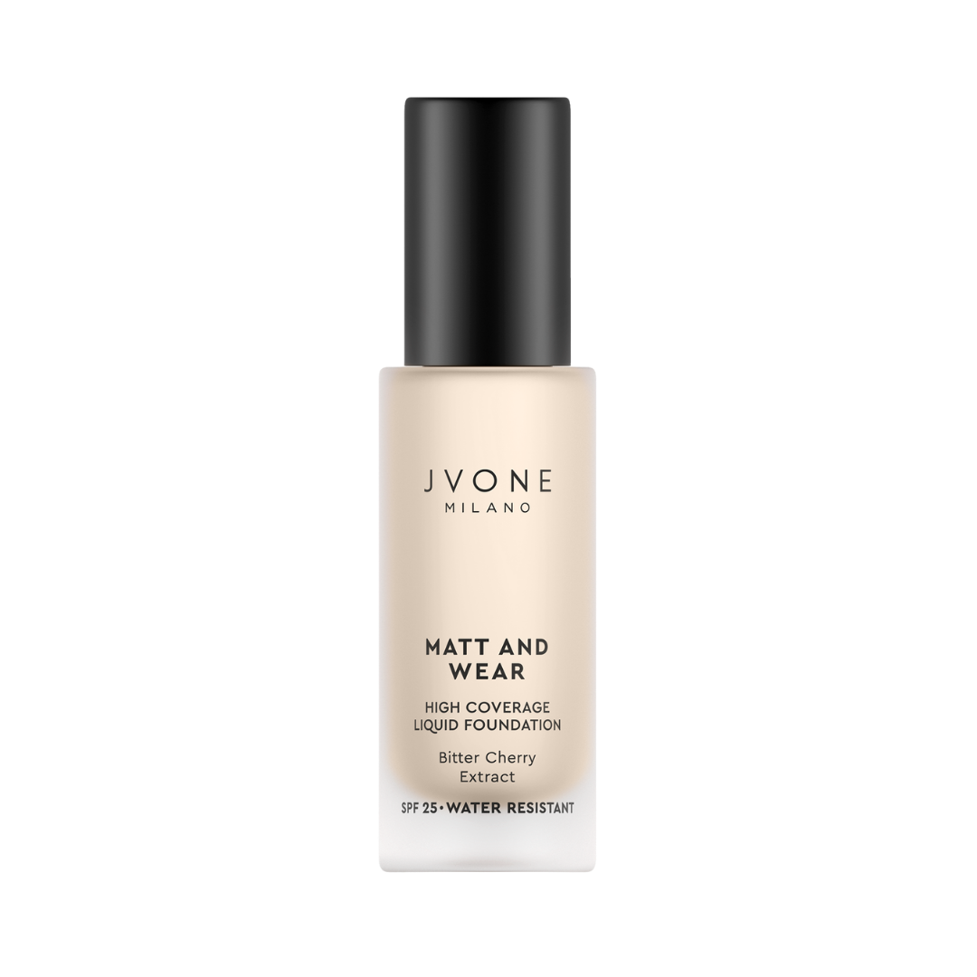 JVONE MILANO Matt And Wear Liquid Foundation - 20ml | جيفون ميلانو كريم أساس مات طويل التأثير - 20 مل