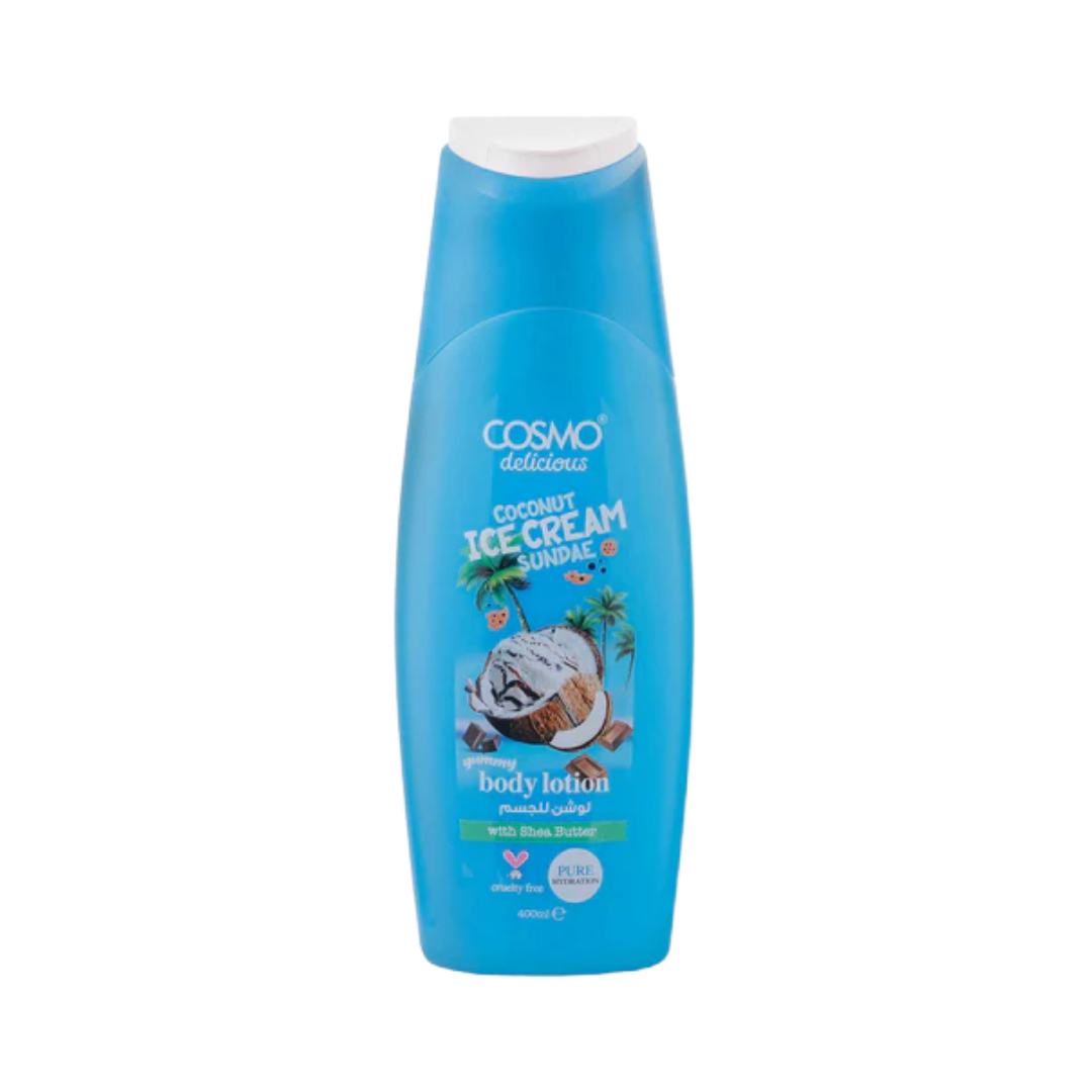 COSMO Coconut Ice Cream Sundae Yummy Body Lotion - 400ml | كوزمو لوشن للجسم برائحة جوز الهند - 400 مل