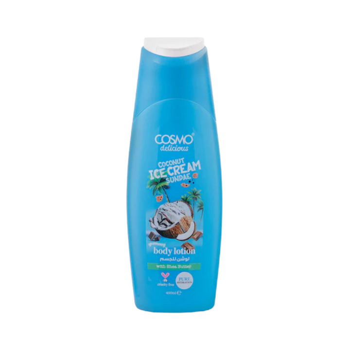 COSMO Coconut Ice Cream Sundae Yummy Body Lotion - 400ml | كوزمو لوشن للجسم برائحة جوز الهند - 400 مل