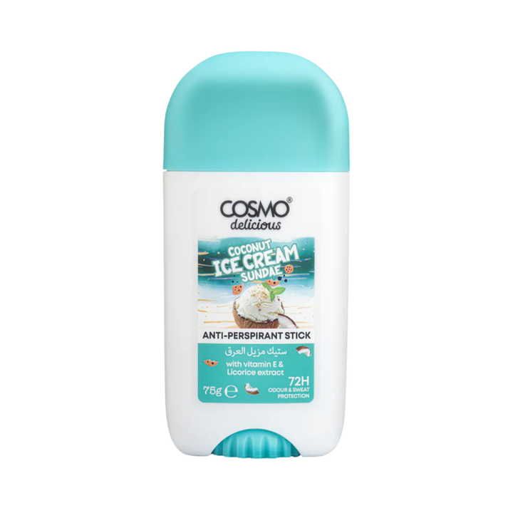 COSMO Coconut Ice Cream Sundae Anti-Perspirant Stick 72H - 75g | كوزمو – مزيل العرق بنكهة آيس كريم جوز الهند، 72 ساعة، 75 غرام