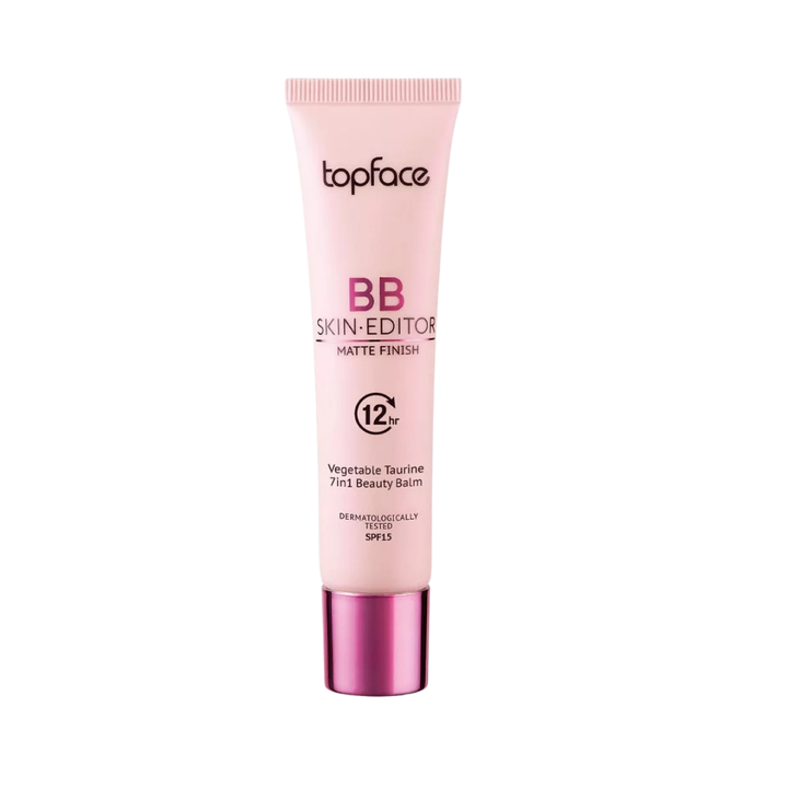 topface BB Skin Editor Matte Finish 12Hr Spf15 - 30ml| توب فيس كريم بي بي سكين إديتور  لمسة مطفية يدوم 12 ساعة -30 مل