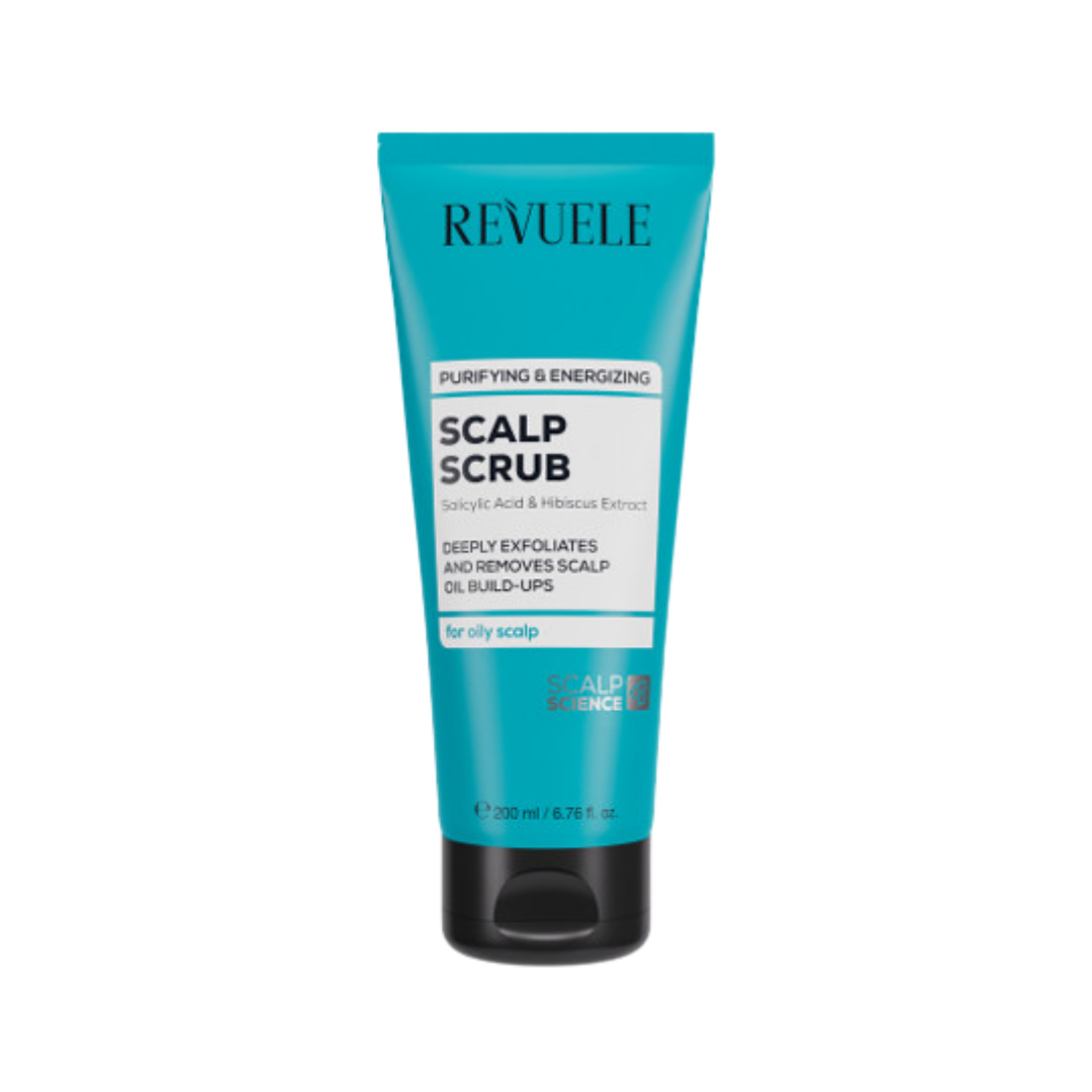 Revuele Scalp Scrub Salicylic Acid & Hibiscus Extract For Oily Scalp - 200ml | ريفويل مقشر لفروة الرأس بالساليسيليك اسيد و مستخلص الكركديه - 200 مل