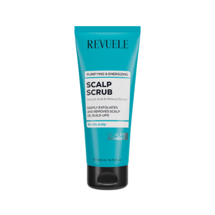 Revuele Scalp Scrub Salicylic Acid & Hibiscus Extract For Oily Scalp - 200ml | ريفويل مقشر لفروة الرأس بالساليسيليك اسيد و مستخلص الكركديه - 200 مل