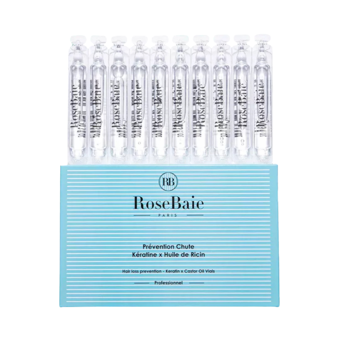 RoseBaie Prävention Keratinausfall x Rizinusöl 10 Ampullen| روز باي امبولات لمنع تساقط الشعر - 10 أمبولات