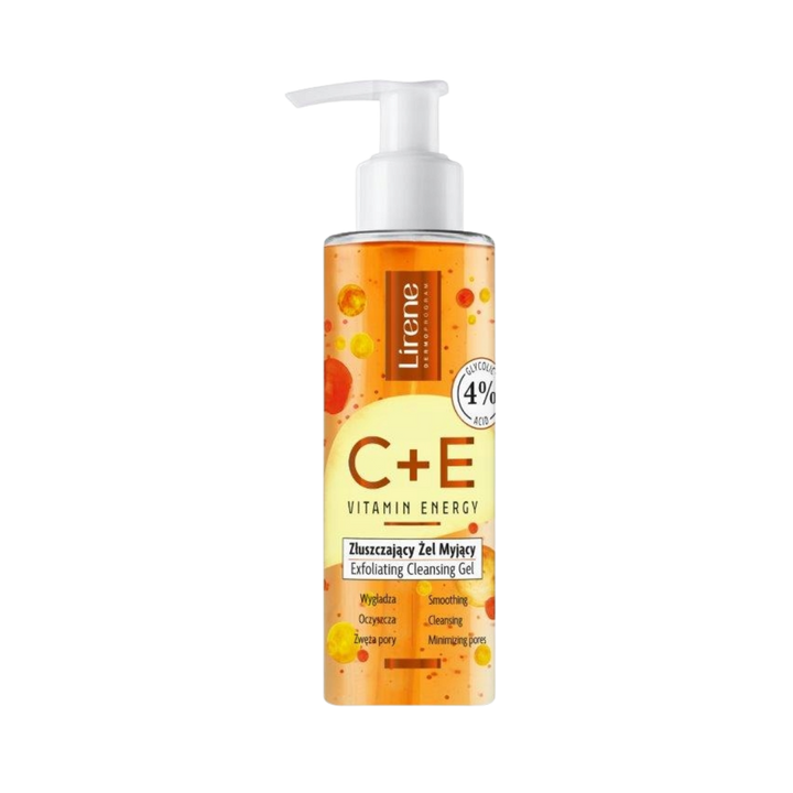 Lirene C+E Vitamin Energy Peeling-Gesichtswaschgel - 145ml | جل غسول الوجه المقشّر بالطاقة الفيتامينية C+E من ليرين – 145 مل