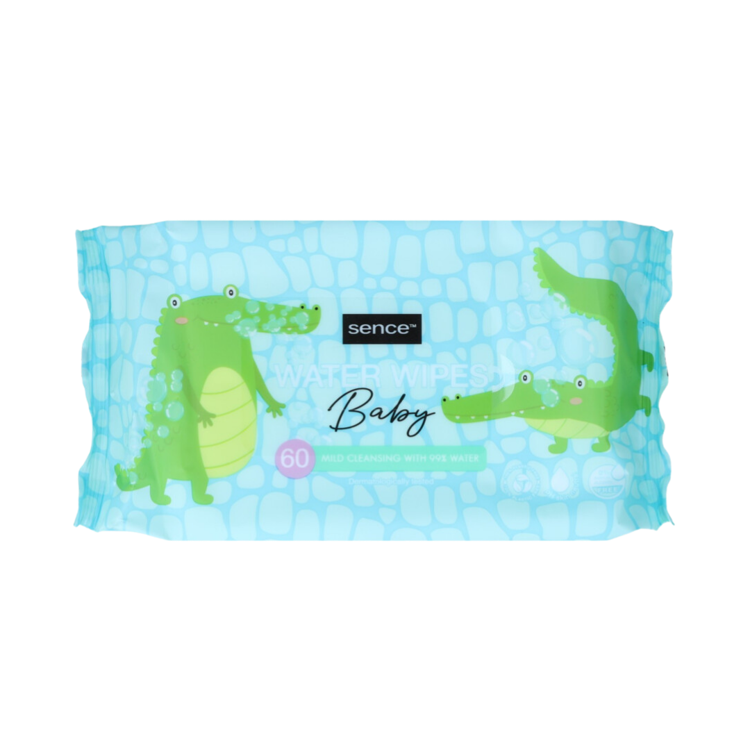 Sence Beauty  Baby Wipes Water - 60Pcs| سينس بيوتي مناديل أطفال - 60 قطعة