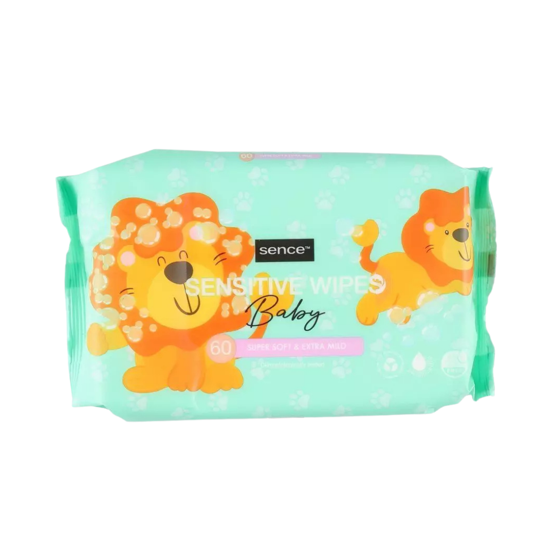 Sence Baby Wipes Sensitive - 60Pcs | مناديل مبللة للأطفال سينس الحساسة - ٦٠ قطعة