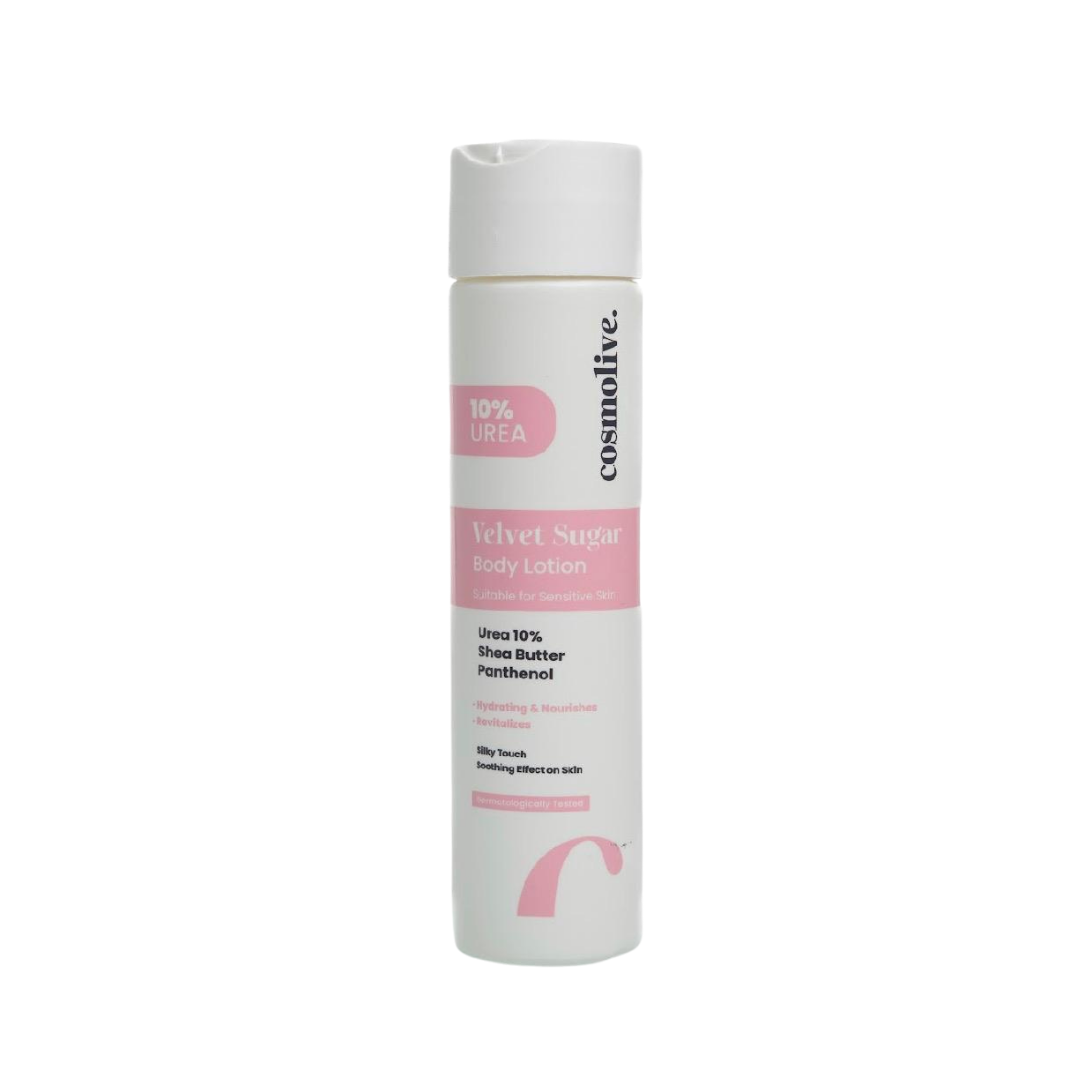 cosmolive Velvet Sugar Body Lotion 10% Urea Shea Butter Panthenol - 300ml| كوزمو لايف لوشن للجسم -300 مل