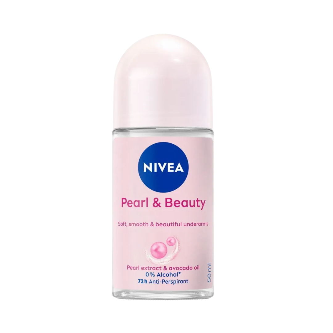 NIVEA PEARL & BEAUTY ANTI TRANSPIRANT ROLL ON - 50ml | مزيل العرق رول-أون نيفيا بيرل آند بيوتي مضاد للتعرق – 50 مل