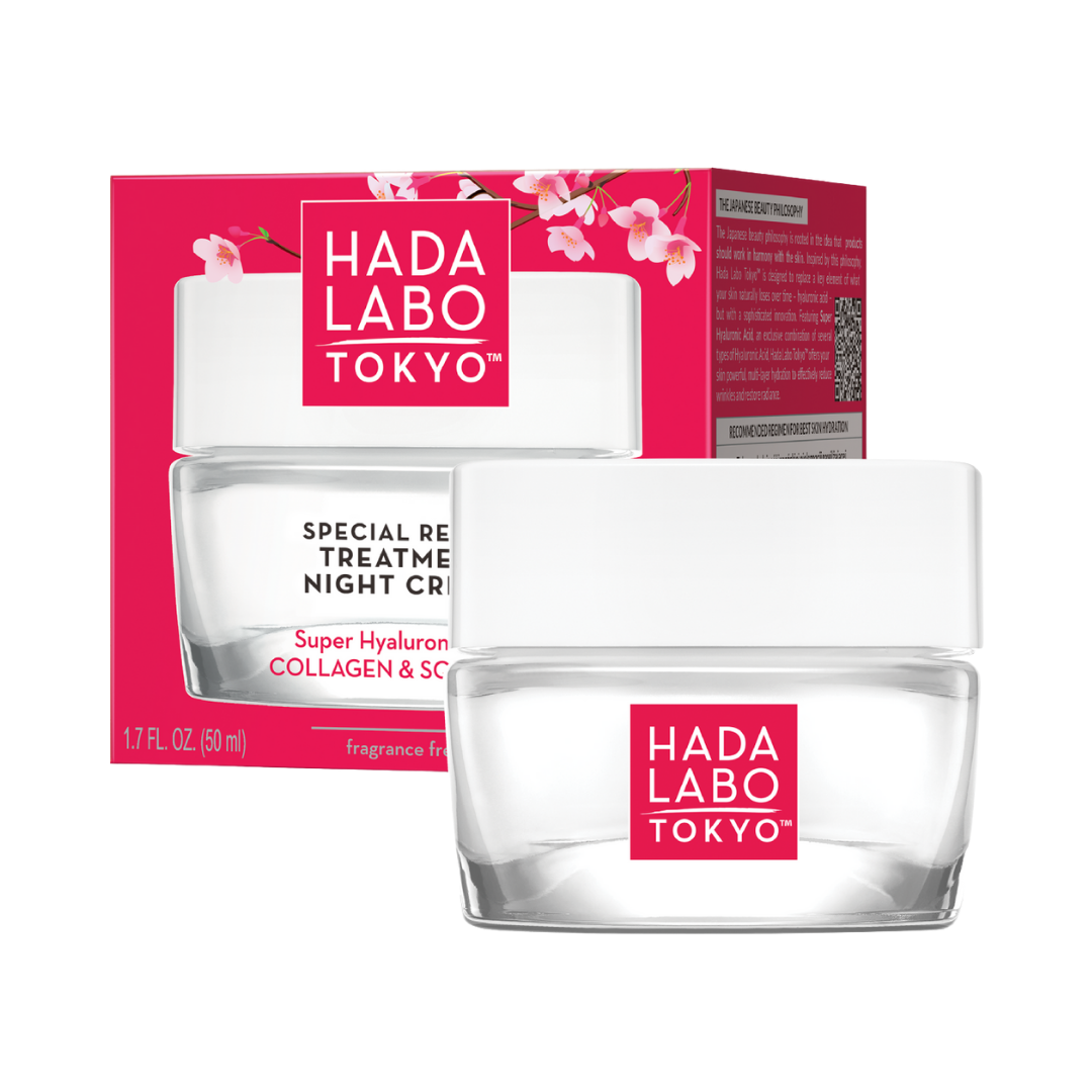 Hada Labo Special Repair Treatment Night Cream Super Hyaluronic Acid Collagen & Squalane -  50ml | هادا لابو كريم ليلي معالج بالهيالورونيك اسيد, كولاجين, سكوالين - 50 مل