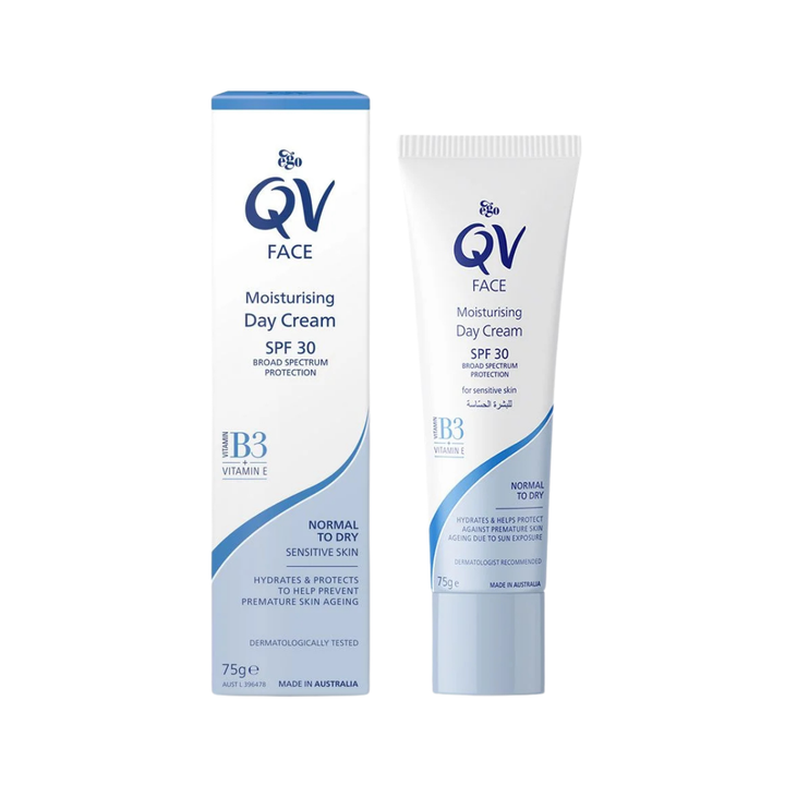 QV Moisturizing Face Cream SPF 30 - 75g |  كيو في كريم مرطب مع حماية من اشعة الشمس spf30 - 75 غرام
