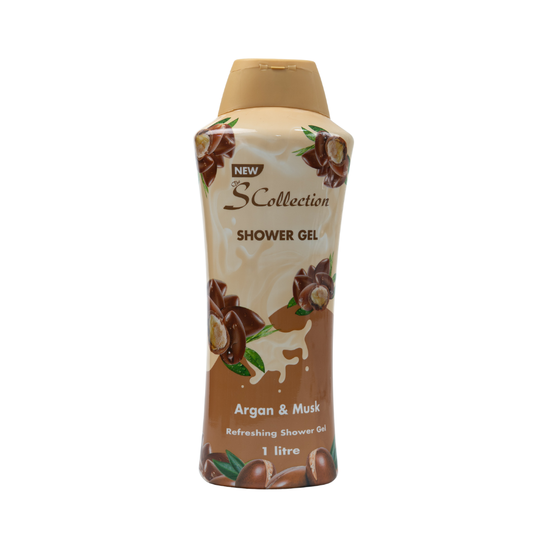 The S Collection Shower Gel Argan & Musk - 1000ml |  إس كوليكشن شاور جل بالأرغان والمسك – 1000 مل