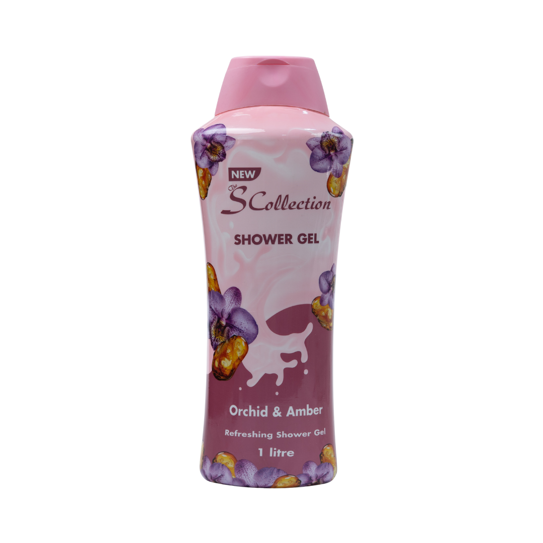 The S Collection Shower Gel Orchid & Amber - 1000ml | إس كوليكشن شاور جل بالأوركيد والعنبر – 1000 مل