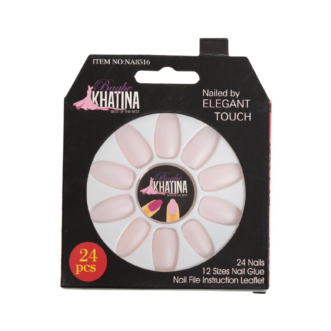 KHATINA Nailed By Elegant Touch 24 Nails 12 Size Nail Glue |  خاتينا أظافر صناعية