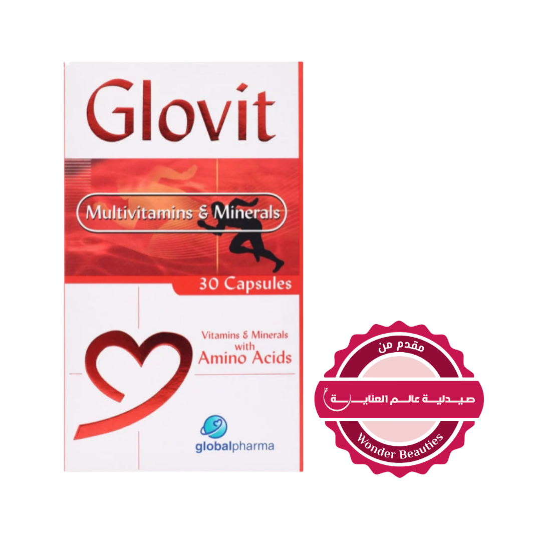 Glovit Multivitamin & Mineral - 30 Capsules | جلوفيت مكمل غذائي يحتوي على مجموعة فيتامينات - 30 كبسولة