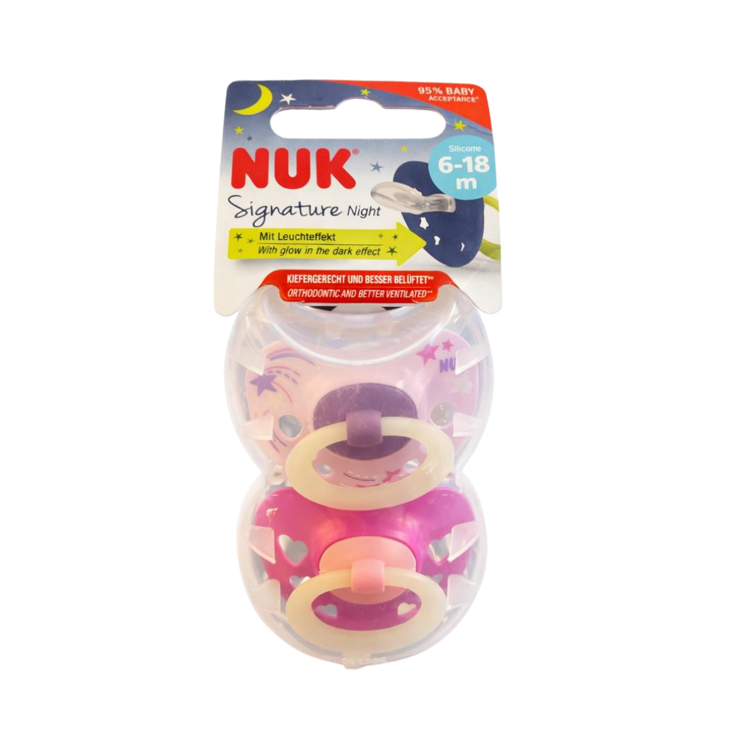 NUK Signature Night Silicone 6-18m | لهاية نوك سيليكون للأطفال بعمر 6-18 شهر