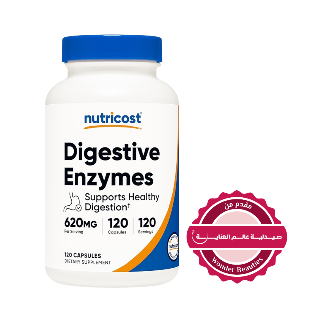 Nutricost Digestive Enzymes 620mg - 120 Capsules |نيوتريكوست إنزيمات هاضمة 620 ملغ - 120 كبسولة