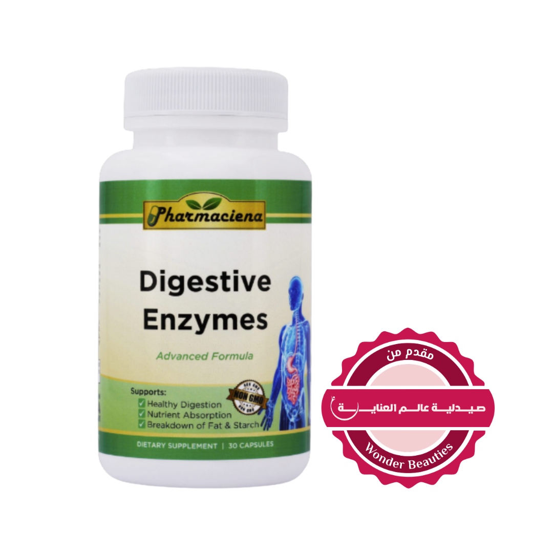 Pharmaciena Digestive Enzymes Advanced Formula, 30 Capsules | فارماسينا كبسولان أنزيمات لدعم جهاز الهضم - 30 كبسولة