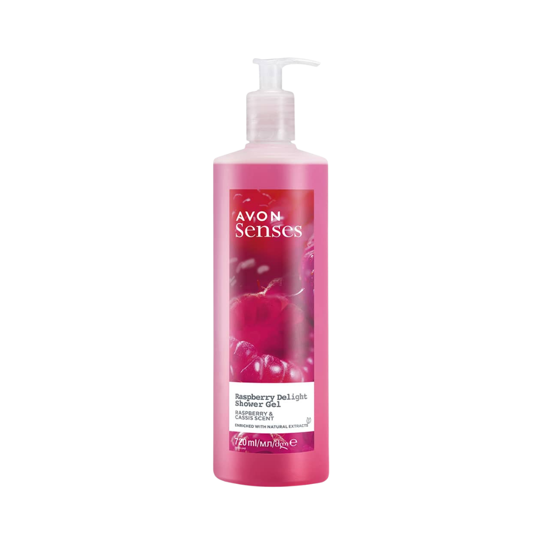 Avon Senses Raspberry Delight Shower Gel - 720ml | أفون شاور جيل برائحة التوت اللذيذ - 720 مل