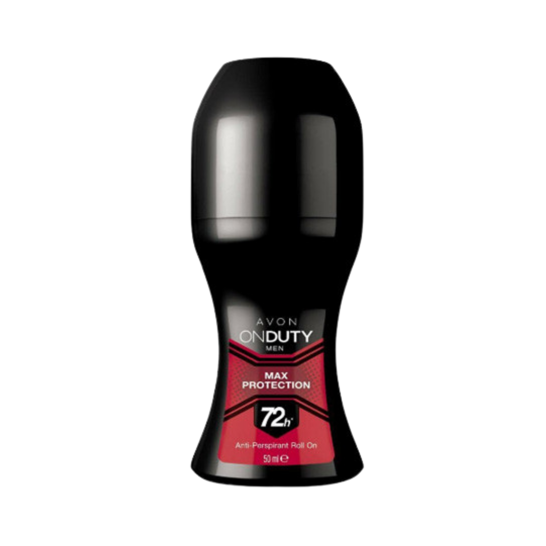 Avon Onduty Men - Max Protection 72h - Anti-perspirant Roll on - 50ml |أفون رول أون مضاد للتعرق للرجال  بحماية قصوى 72 ساعة - 50 مل