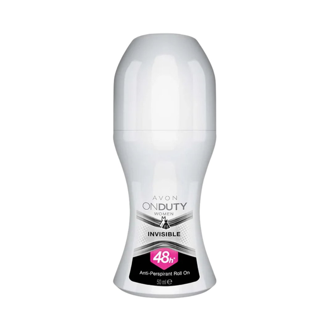 Avon ON DUTY INVISIBLE Women’s Anti-Perspirant 48hr Roll On Deodorant - 50ml | افون رول أون مضاد للتعرق للنساء- 50مل