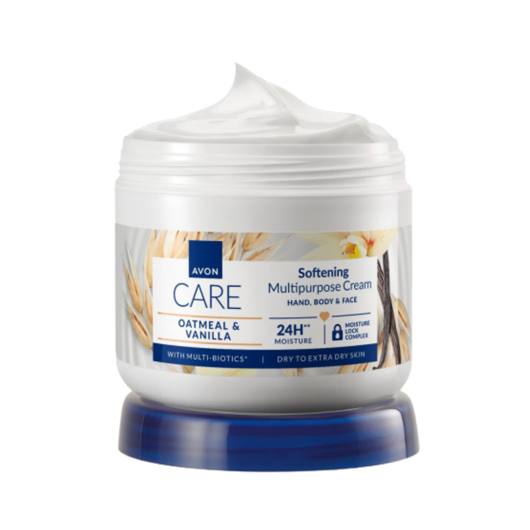 AVON Care Oatmeal & Vanilla Softening Multipurpose Cream - 400ml | أفون كير كريم الشوفان والفانيليا متعدد الاستخدامات - 400 مل