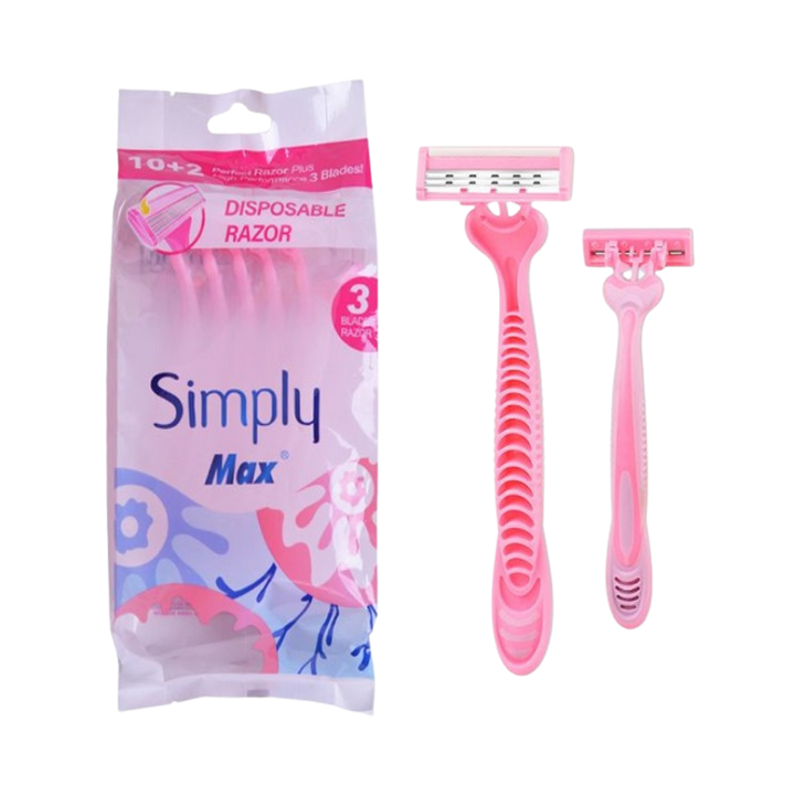 MAX Simply Disposable Razor 3 Blades Razor | ماكس شفرة حلاقة للاستعمال لمرة واحدة بثلاث شفرات
