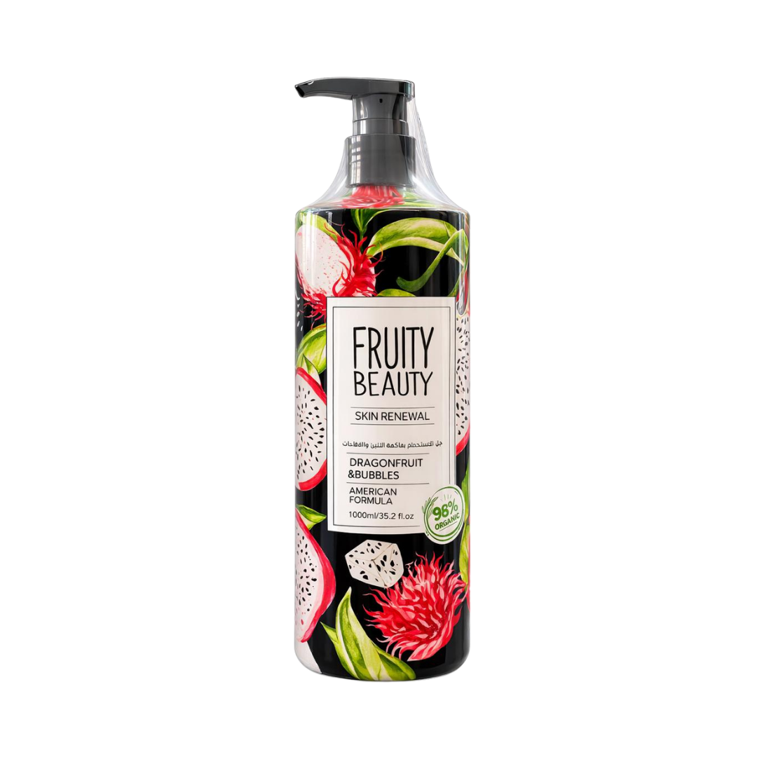 FRUITY BEAUTY Skin Renewal Dragonfruit & Bubbles - 1000ml | فروتي بيوتي شاور جيل دراغون فروت وبابلز  – 1000 مل
