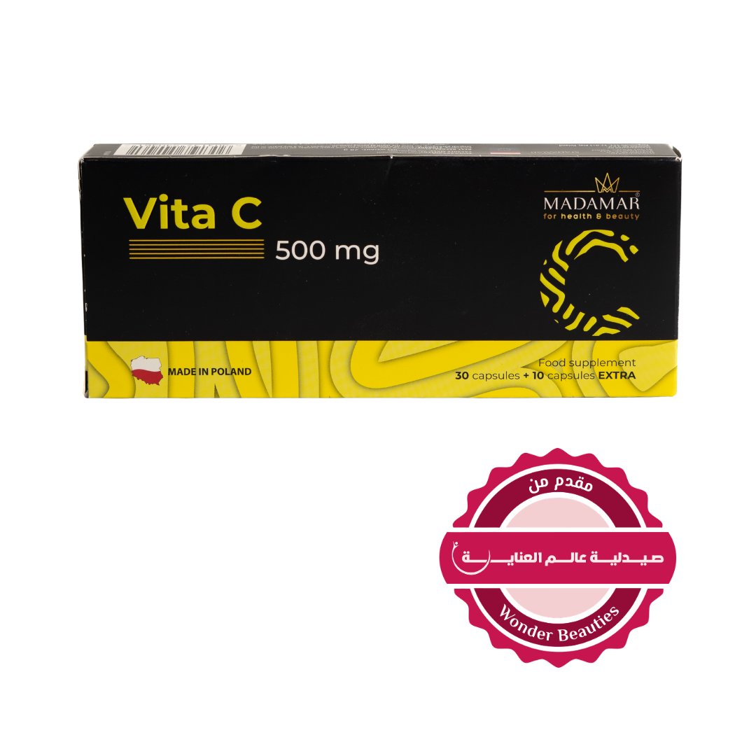 MADAMAR Vita C 500 Mg - 40 Capsules | مادامار فيتامين سي بتركيز 500 ملغ – 40 كبسولة