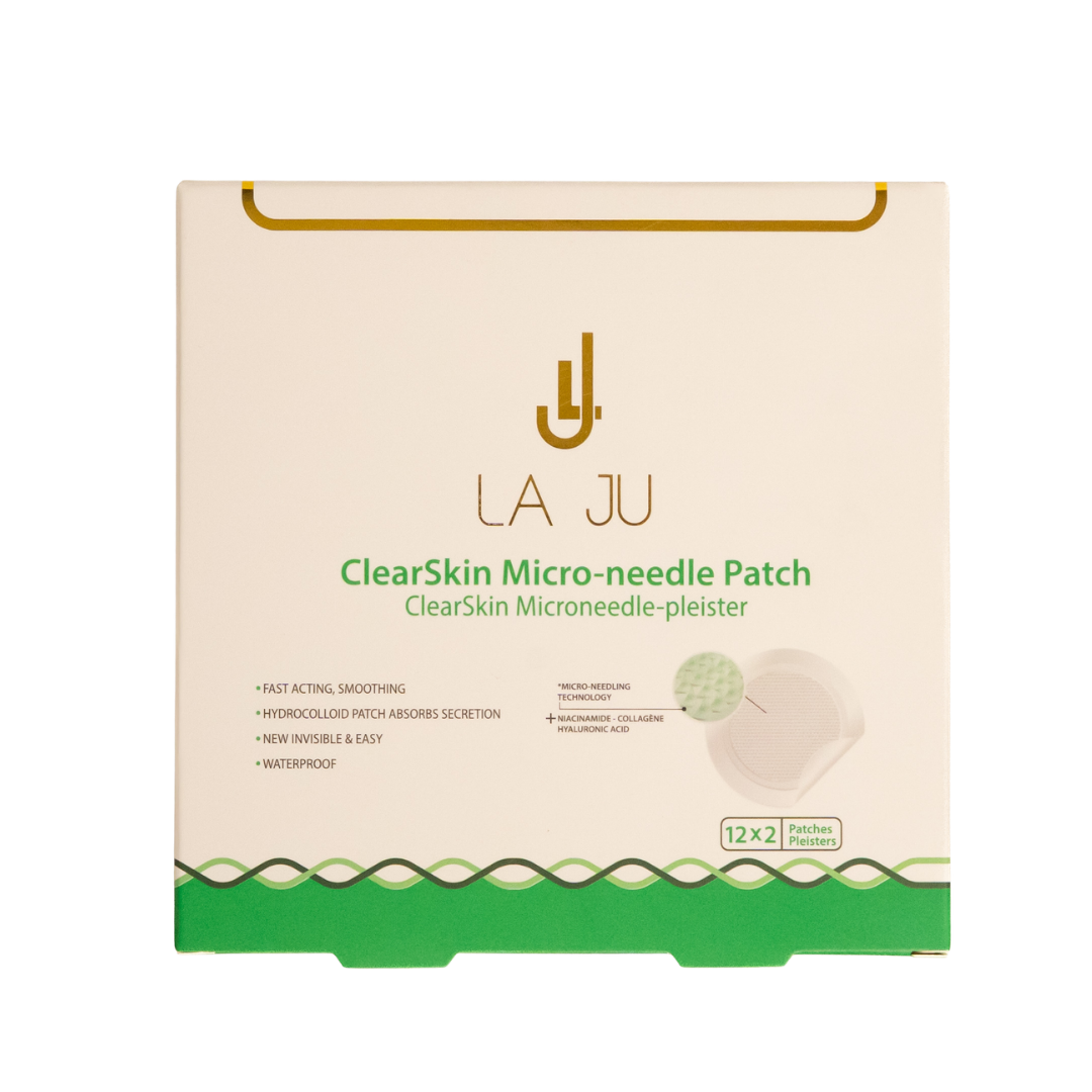 LA JU Clearskin Micro Needle Patch - 12*2 Patches | لا جو لصقات مايكرو نيدل لعلاج الحبوب– 12×2  لصقة