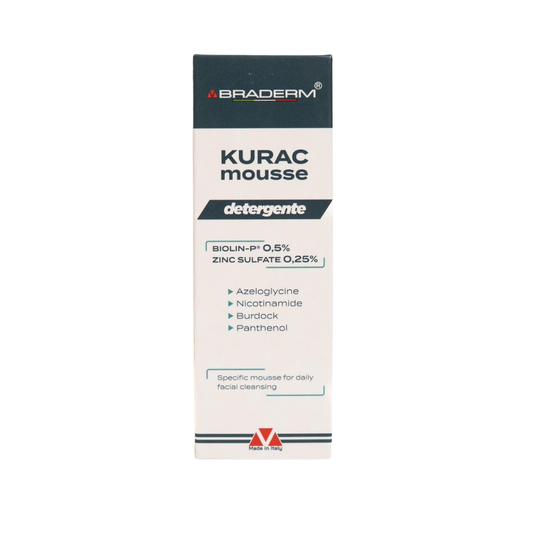 BRADERM Kurac Mousse Detergente - 100ml | براديرم موس رغوي  منظف للبشرة- 100مل