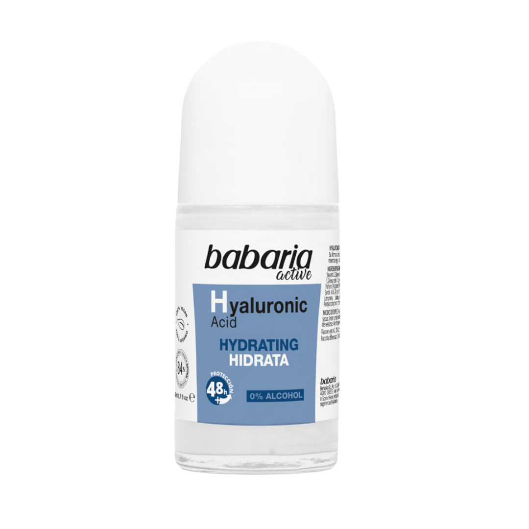 BABARIA Hyaluronic Acid Hydrating Hidrata Desodorante Roll-on - 50ml |باباريا مزيل عرق رول أون بحمض الهيالورونيك المرطب – 50 مل