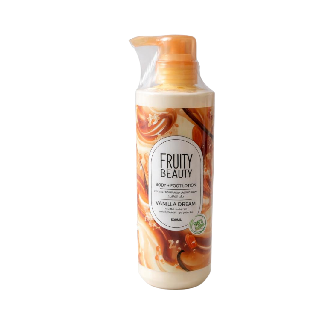 FRUITY BEAUTY Foot Body Lotion Vanilla Dream - 500ml | فروتي بيوتي لوشن جسم وقدم فانيلا دريم - 500مل