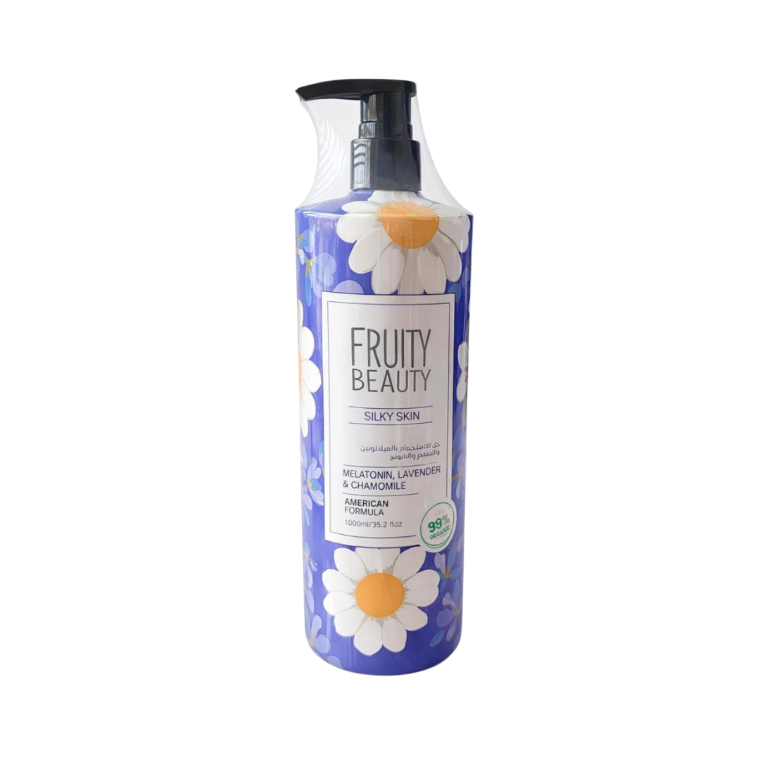 FRUITY BEAUTY Shower Gel Melatonin Lavender & Chamomile - 1000ml |فروتي بيوتي جل استحمام بالميلاتونين واللافندر والبابونج – 1000 مل