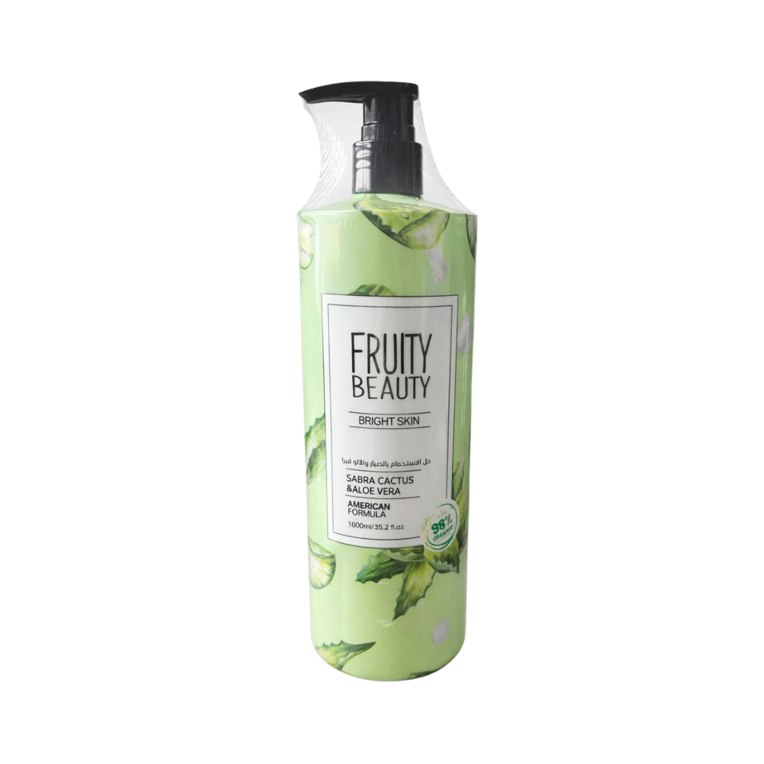 FRUITY BEAUTY Shower Gel Sabra Cactus & Aloe Vera - 1000ml | فروتي بيوتي جل استحمام بصبار السابرا والألوفيرا – 1000 مل