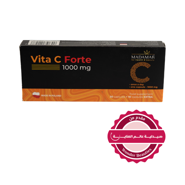 MADAMAR Vita C Forte 1000 Mg - 40 Capsules | مادامار فيتا سي فورت 1000 ملغ – 40 كبسولة